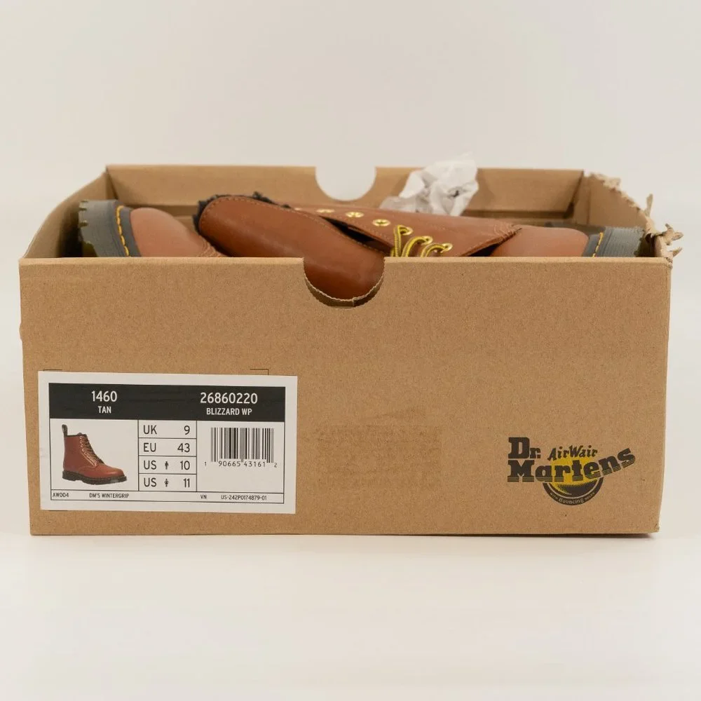 Dr Marten's Men's 1460 Blizzard Wintergrip Lace Up Tan Boots 26860220 Multi Size